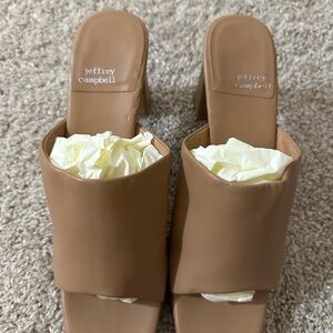 Jeffrey Campbell Tan Padded Slide Mules